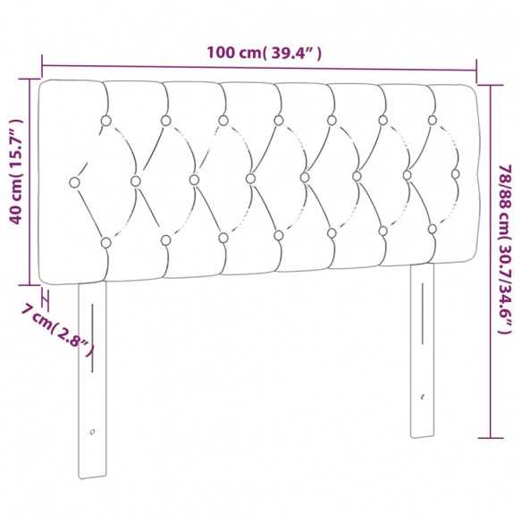 Tête de lit Crème 100x7x78/88 cm Tissu