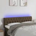 Tête de lit à LED Marron foncé 160x7x78/88 cm Tissu