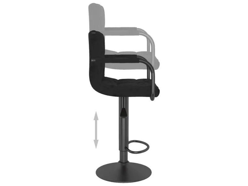 Tabourets de bar lot de 2 noir velours