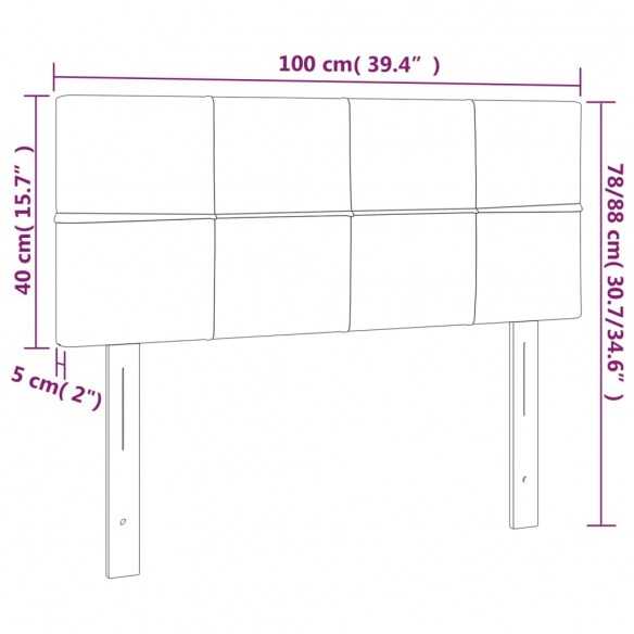 Tête de lit à LED Crème 100x5x78/88 cm Tissu