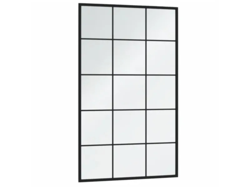 Miroirs muraux 3 pcs noir 100x60 cm métal