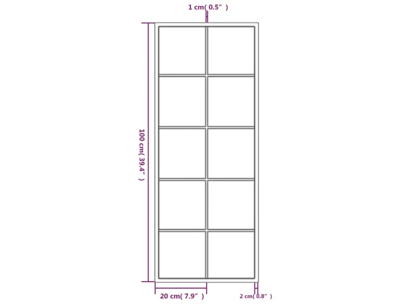 Miroirs muraux 2 pcs noir 100x40 cm métal