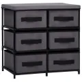 Armoire de rangement à 6 tiroirs 55x29x55 cm Gris Acier
