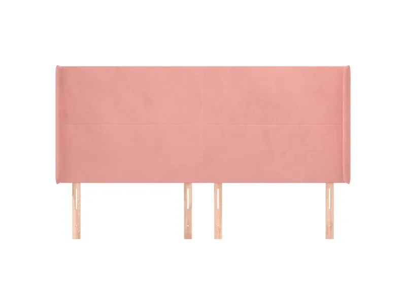 Tête de lit avec oreilles Rose 183x16x118/128 cm Velours