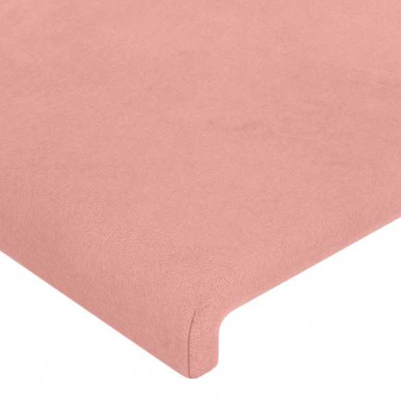 Tête de lit avec oreilles Rose 183x16x118/128 cm Velours