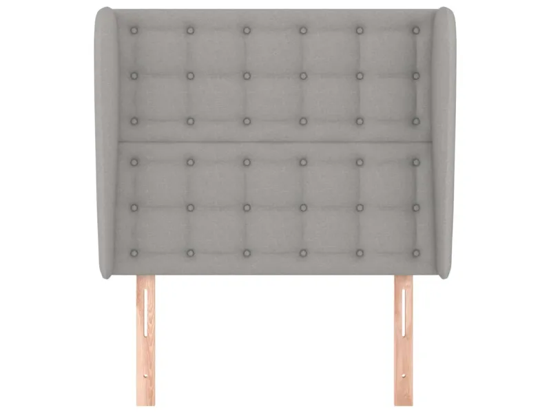 Tête de lit avec oreilles Gris clair 103x23x118/128 cm Tissu