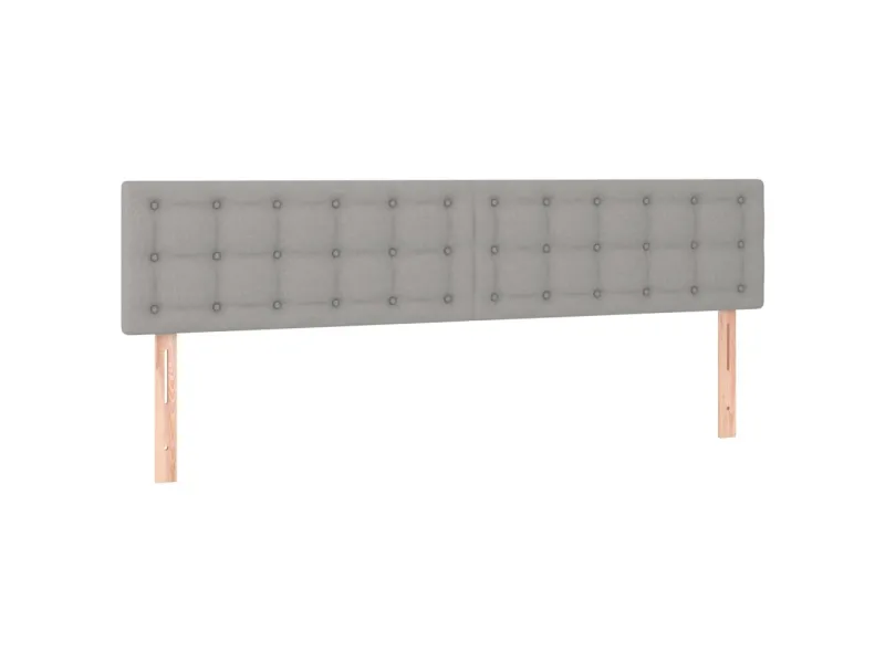 Têtes de lit 2 pcs Gris clair 100x5x78/88 cm Tissu