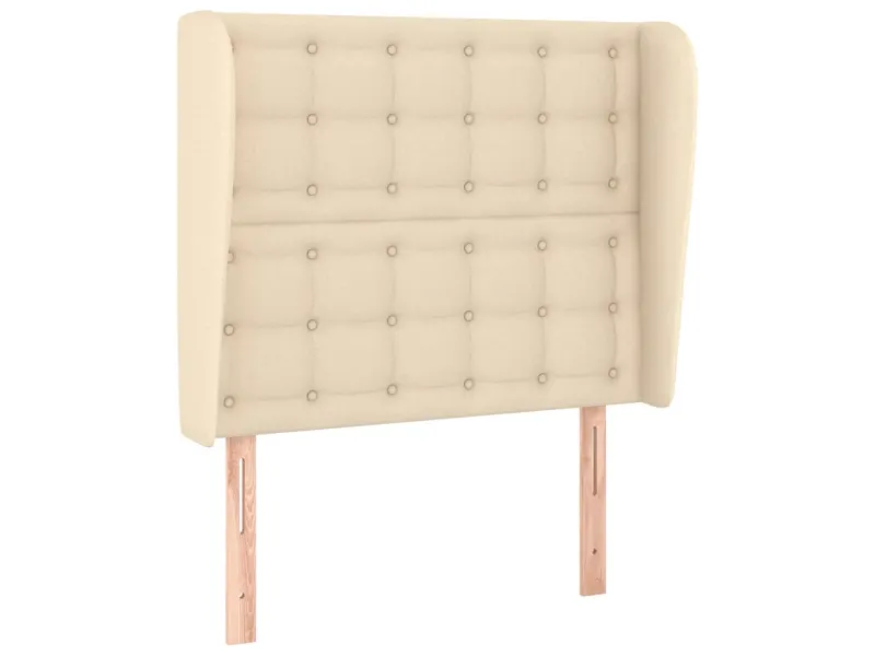 Tête de lit avec oreilles Crème 93x23x118/128 cm Tissu