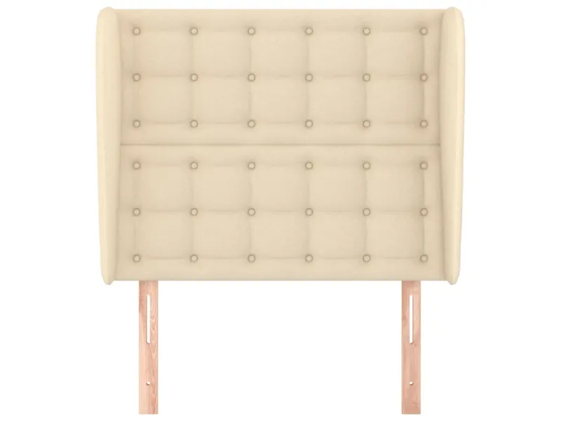 Tête de lit avec oreilles Crème 93x23x118/128 cm Tissu