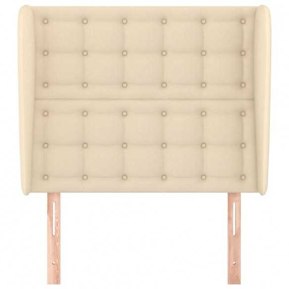 Tête de lit avec oreilles Crème 93x23x118/128 cm Tissu