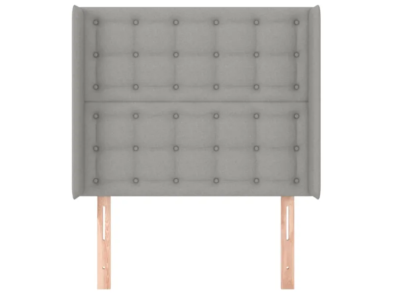 Tête de lit avec oreilles Gris clair 103x16x118/128 cm Tissu