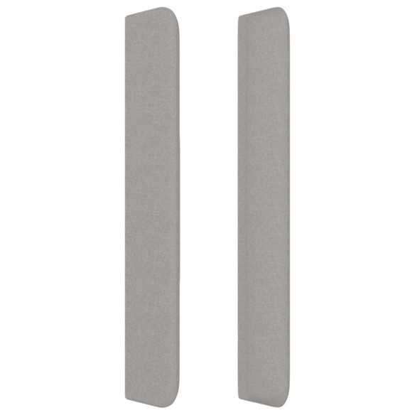Tête de lit avec oreilles Gris clair 103x16x118/128 cm Tissu