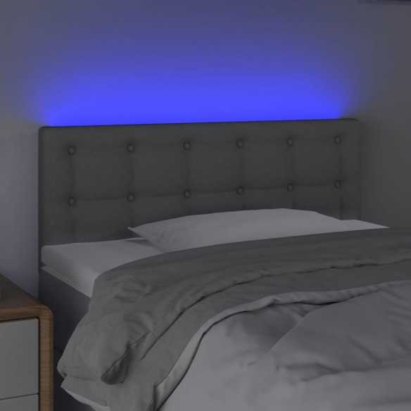 Tête de lit à LED Gris clair 100x5x78/88 cm Tissu