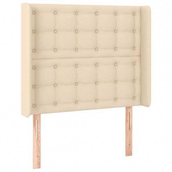 Tête de lit à LED Crème 93x16x118/128 cm Tissu