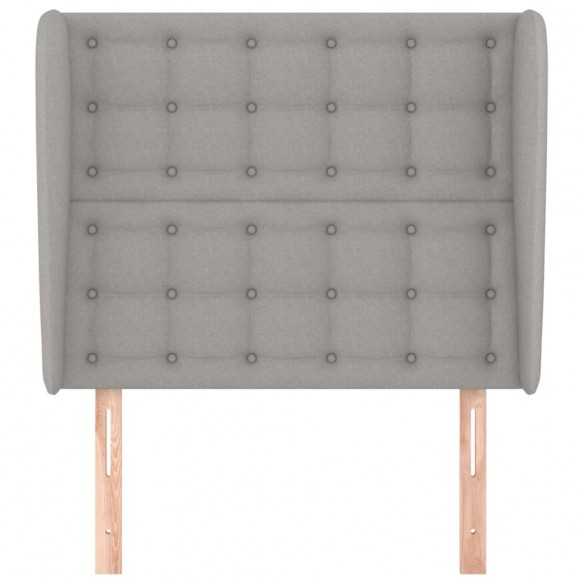 Tête de lit avec oreilles Gris clair 93x23x118/128 cm Tissu