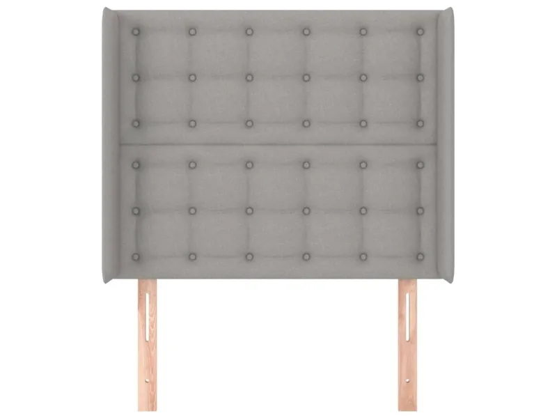 Tête de lit avec oreilles Gris clair 93x16x118/128 cm Tissu