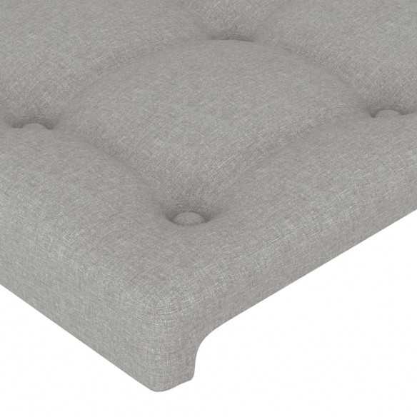 Tête de lit à LED Gris clair 103x16x118/128 cm Tissu