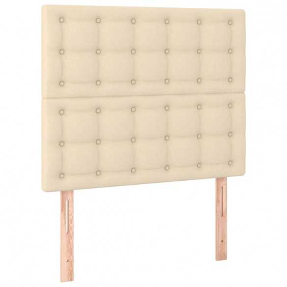 Tête de lit à LED Crème 90x5x118/128 cm Tissu