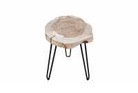 Table d'appoint en bois massif design industriel