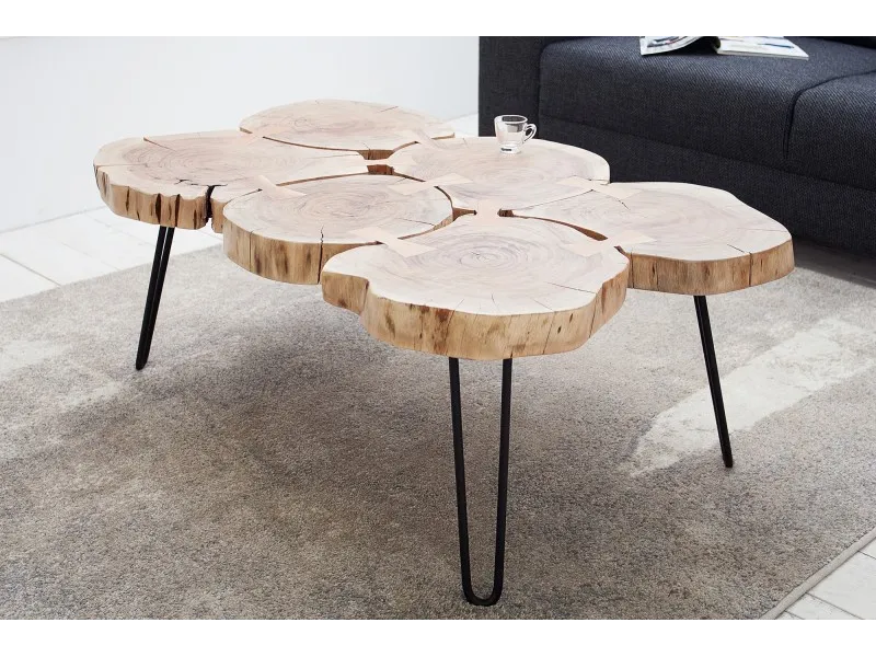 Table basse design industriel 115 cm