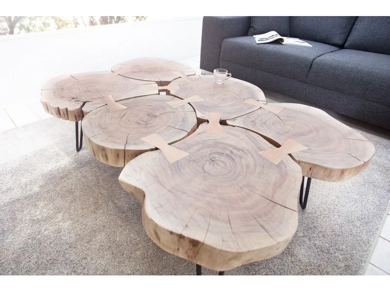 Table basse design industriel 115 cm