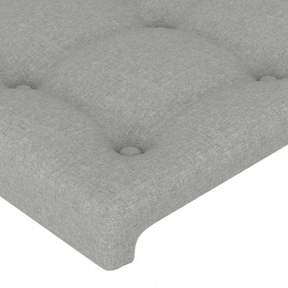 Tête de lit à LED Gris clair 93x16x118/128 cm Tissu
