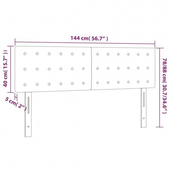 Têtes de lit 2 pcs Crème 72x5x78/88 cm Tissu