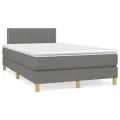 Cadre de lit matelas LED gris foncé 120x190 cm tissu
