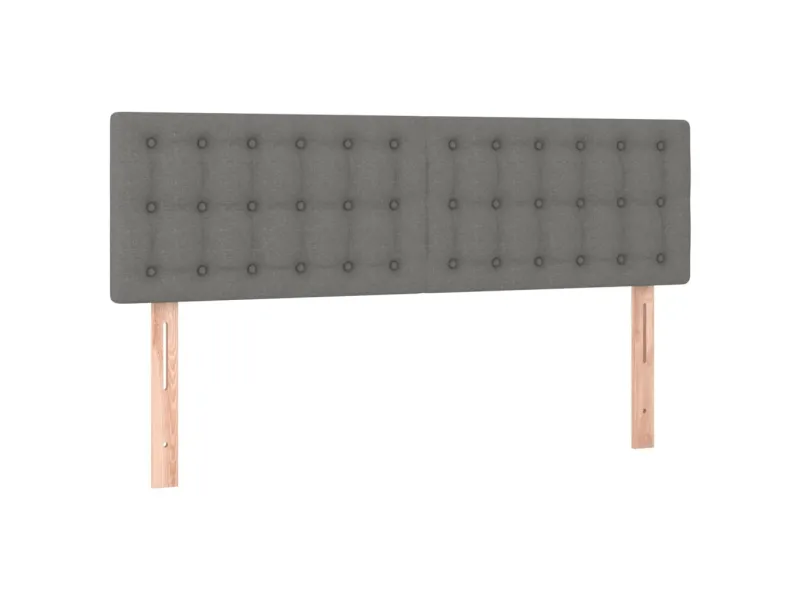 cadre de lit avec matelas Gris foncé 140x200cm Tissu