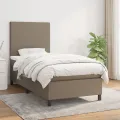 Cadre de lit avec matelas Taupe 100x200 cm Tissu
