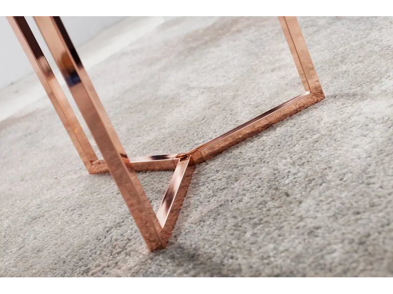 Table d'appoint design en bois noir / métal cuivré