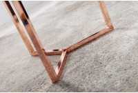 Table d'appoint design en bois noir / métal cuivré