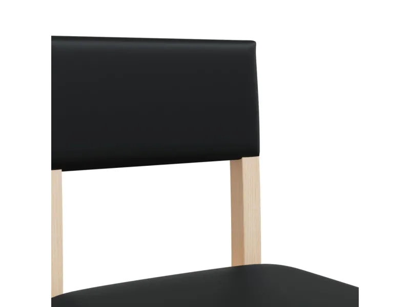 Chaises de bar lot de 2 bois massif d'hévéa et similicuir