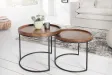 Tables d'appoint GIGOGNE en bois massif et métal