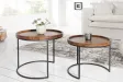 Tables d'appoint GIGOGNE en bois massif et métal