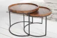 Tables d'appoint GIGOGNE en bois massif et métal