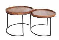 Tables d'appoint GIGOGNE en bois massif et métal