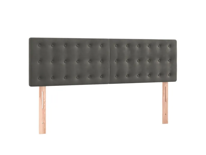 cadre de lit et matelas Gris foncé 140x200cm Velours