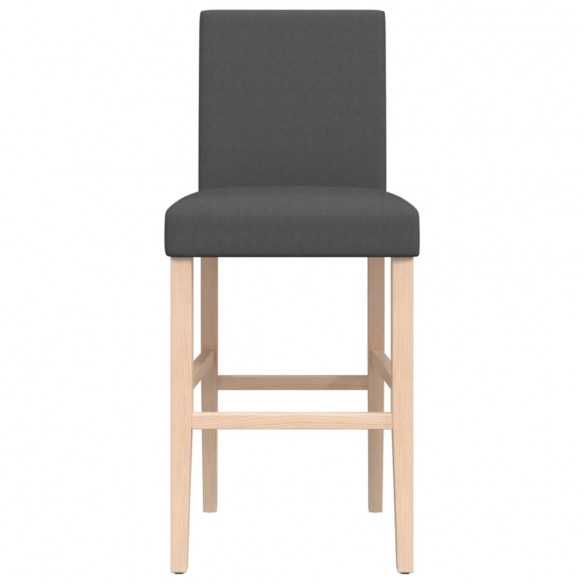 Chaises de bar lot de 2 bois massif d'hévéa et tissu
