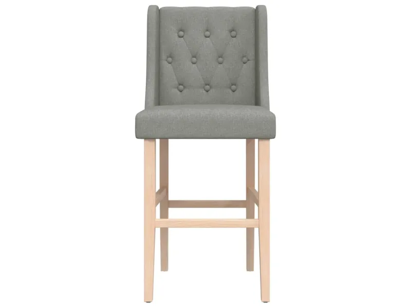 Chaises de bar lot de 2 bois massif d'hévéa et tissu