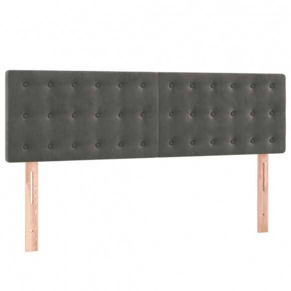 cadre de lit avec matelas LED Gris foncé 140x200 cm
