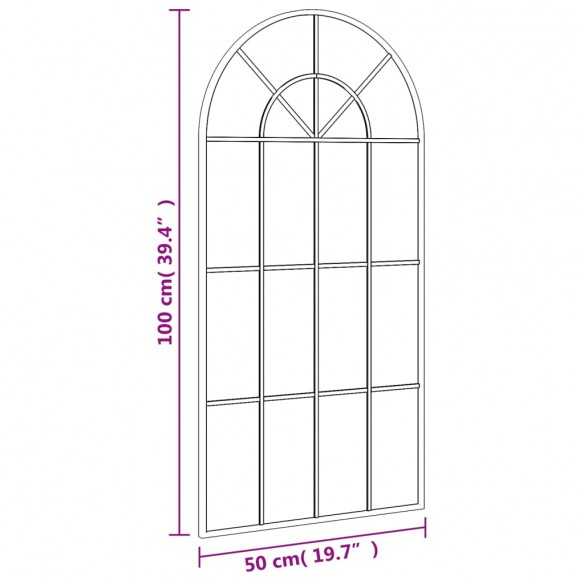 Miroir mural noir 50x100 cm arche fer