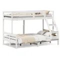 Lit superposé 90x200/120x200 cm blanc bois de pin massif