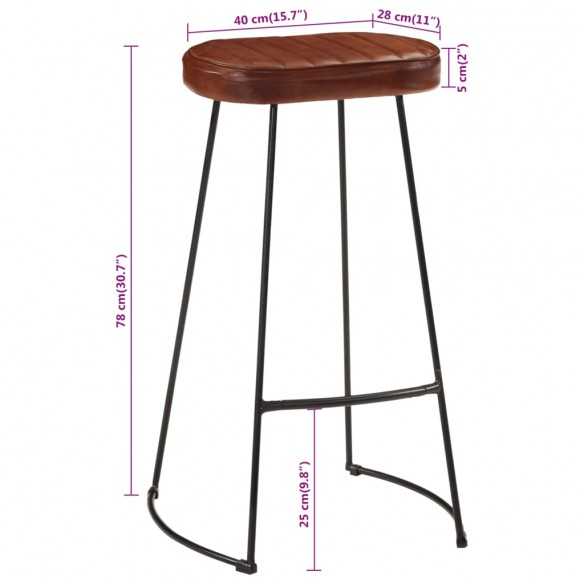 Tabourets de bar Gavin 2 pcs marron foncé 44x37,5x78 cm