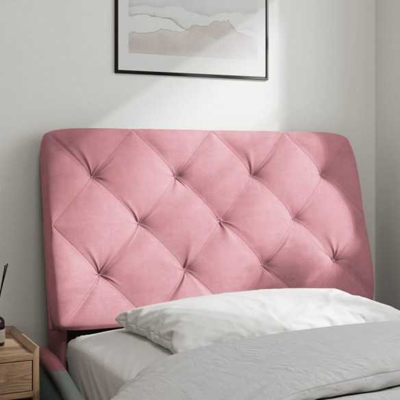 Coussin de tête de lit rose 90 cm velours