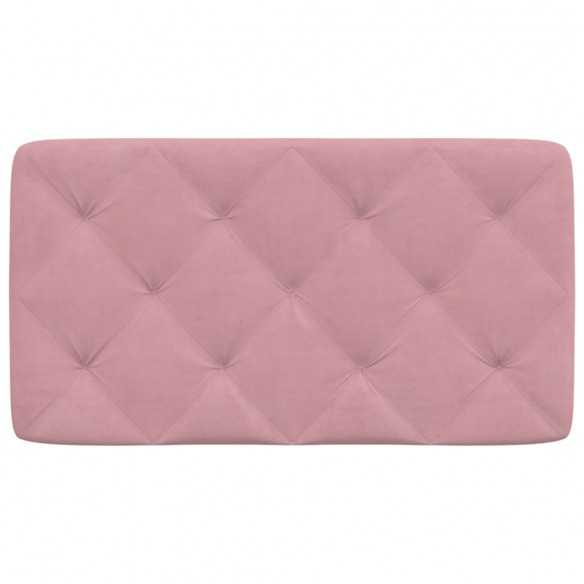 Coussin de tête de lit rose 90 cm velours