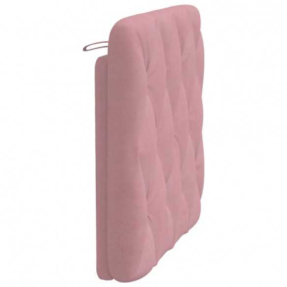 Coussin de tête de lit rose 90 cm velours