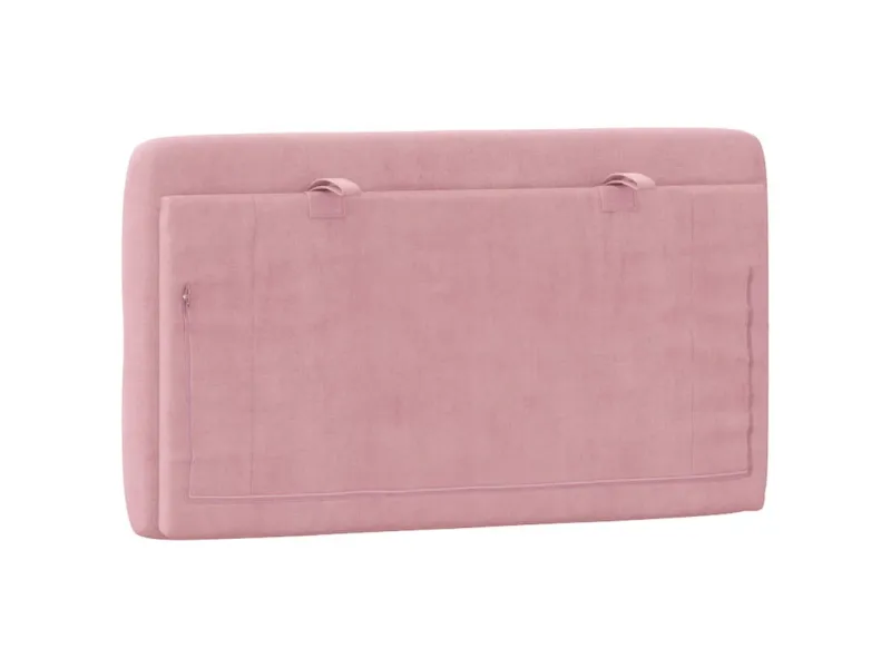 Coussin de tête de lit rose 90 cm velours