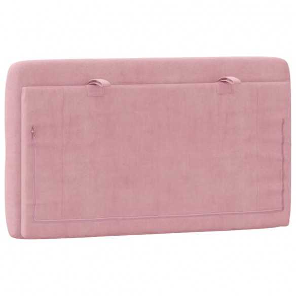 Coussin de tête de lit rose 90 cm velours
