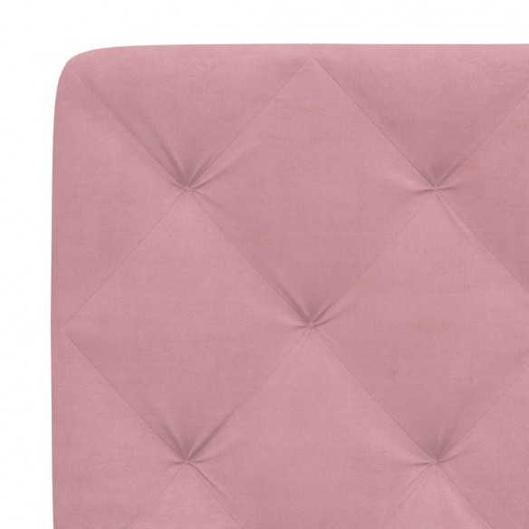 Coussin de tête de lit rose 90 cm velours